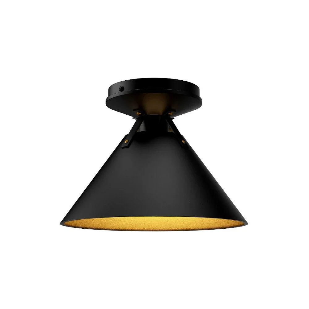 West Elm Alora Mood Archer Flush Mount Black 7